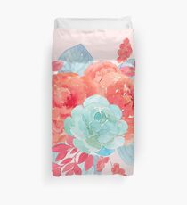 Erröten Rosa - saftiger Blumenstrauß Bettbezug