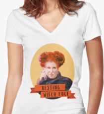 Resting Witch Face -winifred Sanderson Hocus Pocus Women's Fitted V-Neck T-Shirt