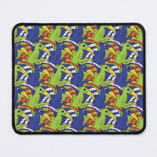 Artikelvorschau, Grünes und blaues Vogel-Tessellationsmuster entworfen und verkauft von mrhighsky.