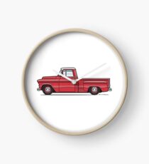 55-57 Red Chevy Stepside Truck red Clock