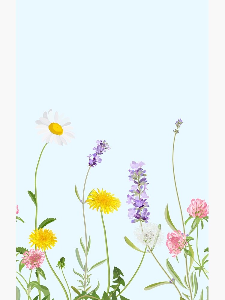 Pastel cyan - wildflower dreams by peggieprints