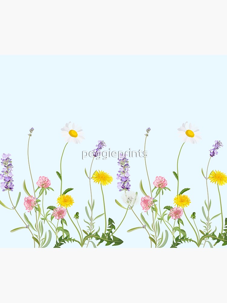 Pastel cyan - wildflower dreams by peggieprints