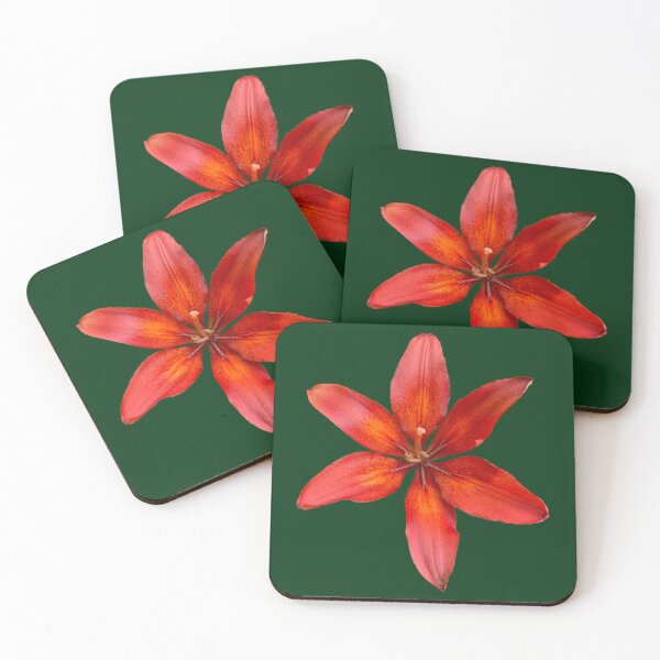 Item preview, Brilliant Orange Red Lily (green background) designed and sold by Amanda1775.