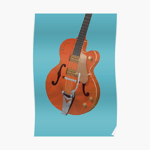 Gretsch Chet Atkins Guitar polygon art Poster