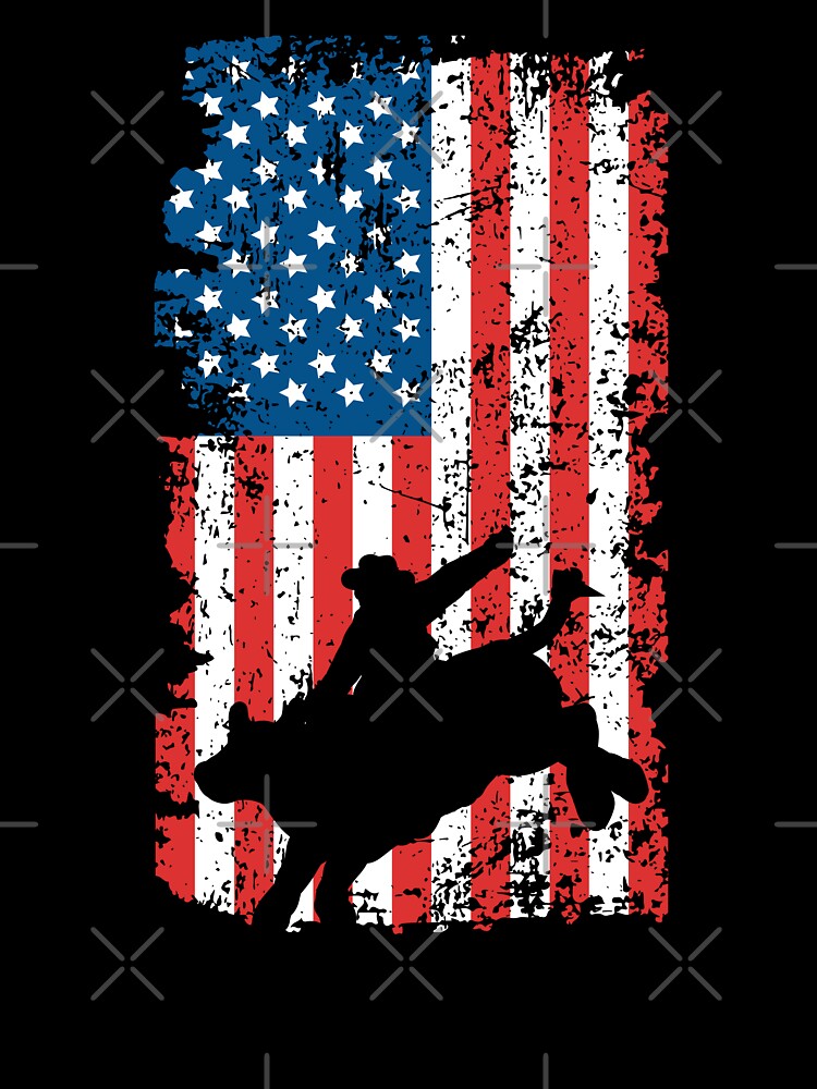 Rodeo Bull Rider Patriotic American Flag Trendy Hawaiian Shirt