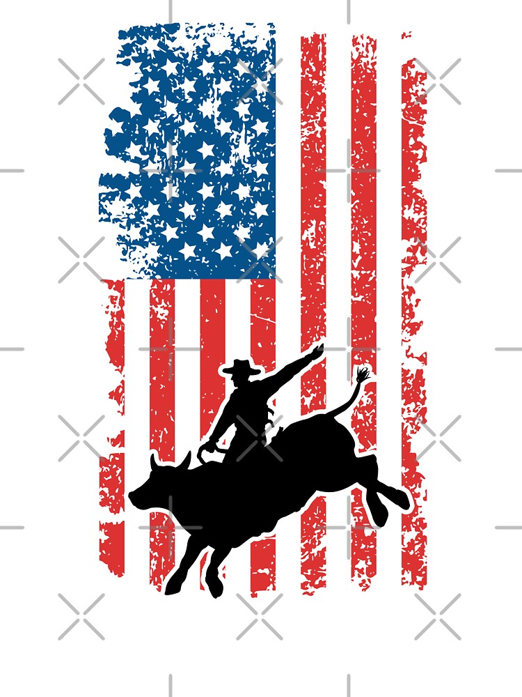 Rodeo Bull Rider Patriotic American Flag Trendy Hawaiian Shirt