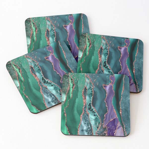 Item preview, Beautiful swirls pattern of teal, blue and purple colors, with faux rose gold swirls, liquid smooth using the dream smoothing digital effect designed and sold by Orianah.