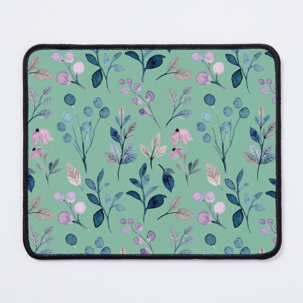 Item preview, Teal and Purple Leaf Pattern, beautiful and simple watercolor leaf pattern, fresh and soothing designed and sold by Orianah.