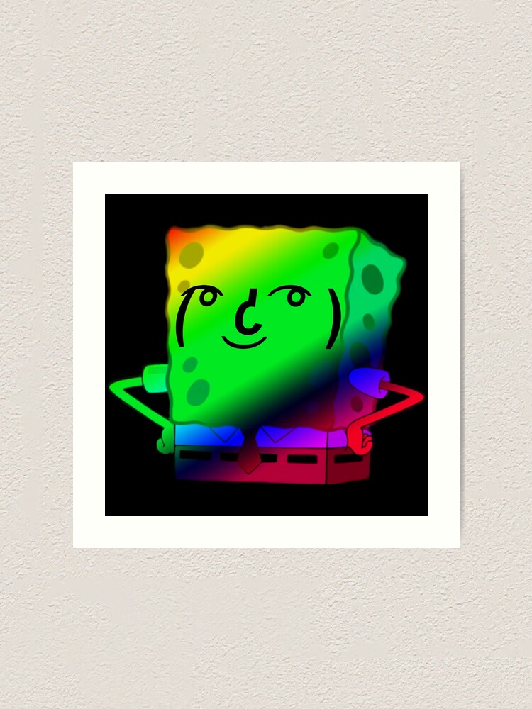 Spongebob Lenny Face Art Print By Slendykins Redbubble