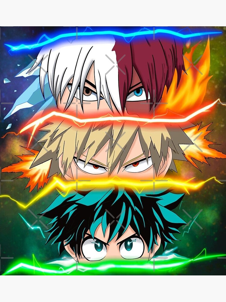 Lámina Artística Izuku Midoriya Mi Héroe Academia Katsuki Bakugou Shoto Todoroki De Betjohn 