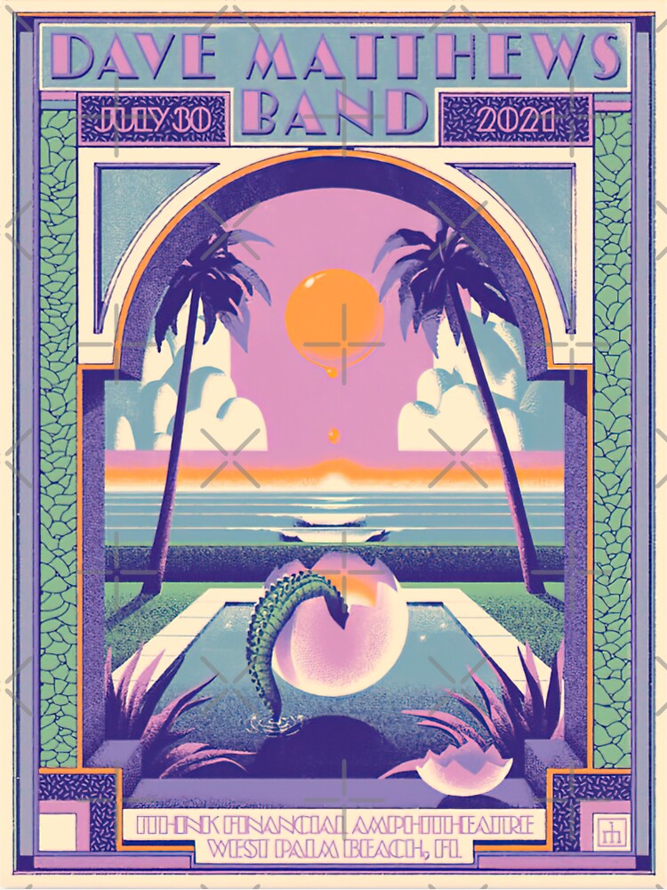 "DMB Show Poster West Palm Beach 1" Sticker for Sale by Mattieunique