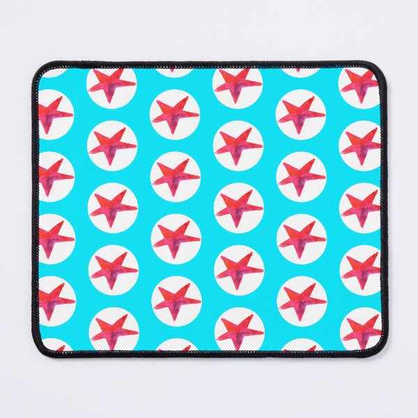 Item preview, Red star pattern on light blue (painted) designed and sold by lausn.