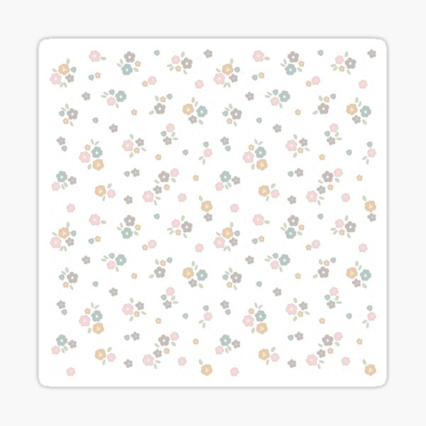 Remi floral - simple hand drawn flowers and leaves on white Sticker
