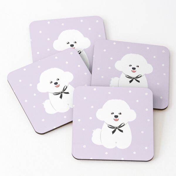 Item preview, Cute Bichon Frise Dog with Bow - Buns Head Shape designed and sold by Lulupainting.
