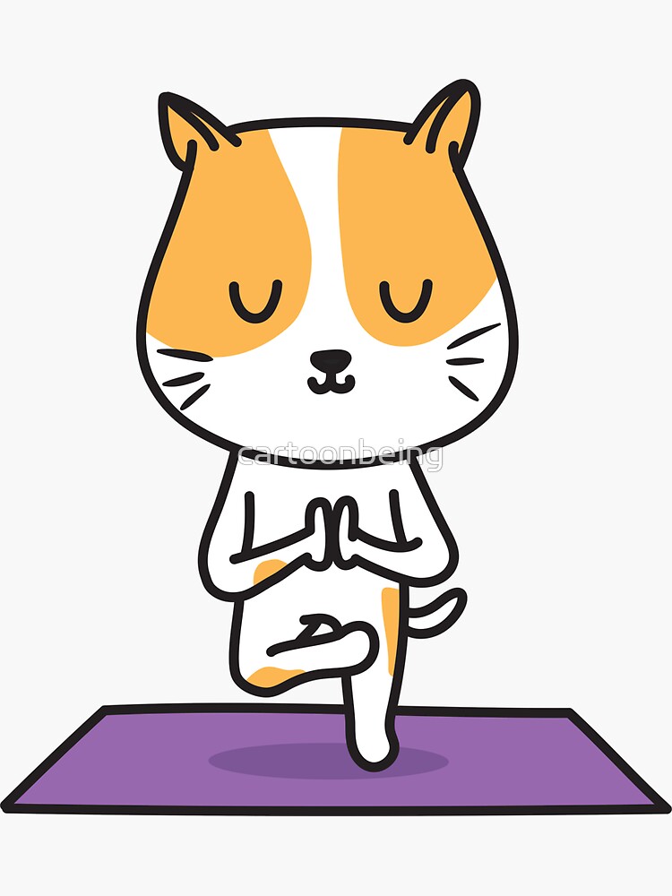 Yoga Cat by cartoonbeing