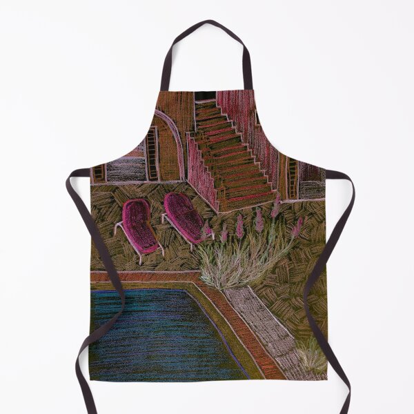 Item preview, colored pencil drawing swimming pool in the desert designed and sold by quinnstyle.