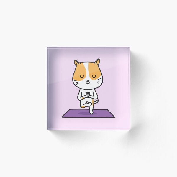 Yoga Cat Acrylic Block