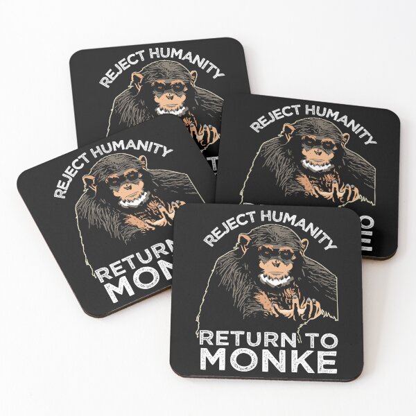 Item preview, Reject Humanity Return to Monke Evolution Funny Chimp Meme designed and sold by alltheprints.