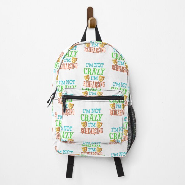 Item preview, 'I'm Not Crazy I'm Rehearsing ALT' (White) designed and sold by The Button Gal.