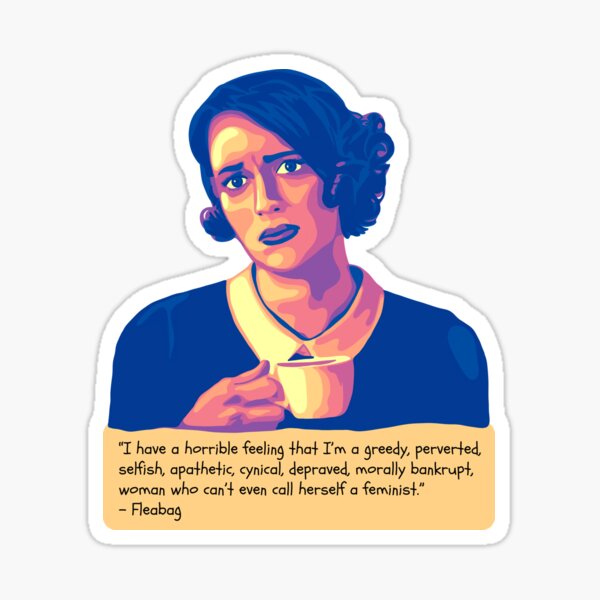 Vista previa del artículo con la obra «Retrato y cita de Fleabag», diseñado y vendido por Unhinged Heather.