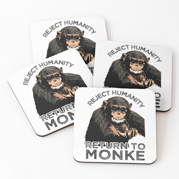 Item preview, Reject Humanity Return to Monke Evolution Funny Chimp Meme designed and sold by alltheprints.