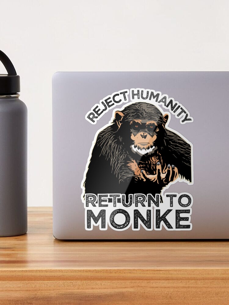  Reject Humanity Return To Monkey Funny Monke Meme PopSockets  Swappable PopGrip : Cell Phones & Accessories