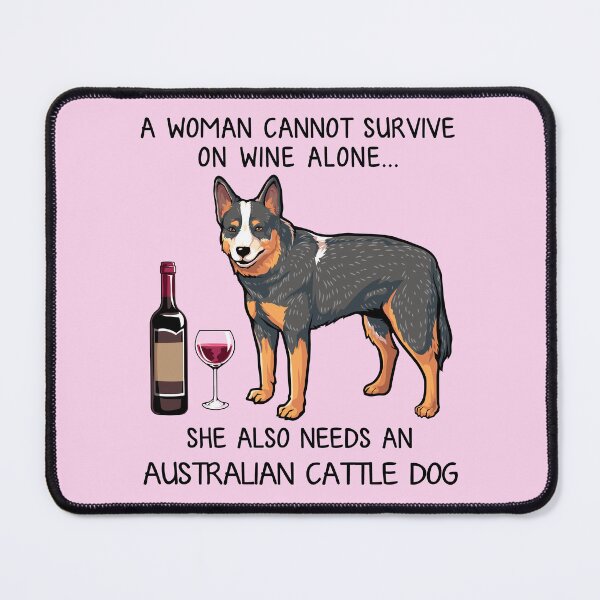 Item preview, Australian Cattle and wine Funny gift for dog mom designed and sold by TeeDoozy.