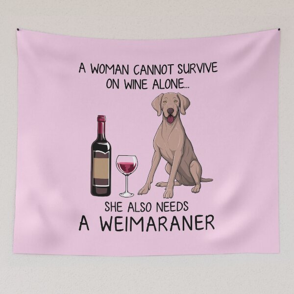 Item preview, Weimaraner and wine Funny gift for dog mom designed and sold by TeeDoozy.