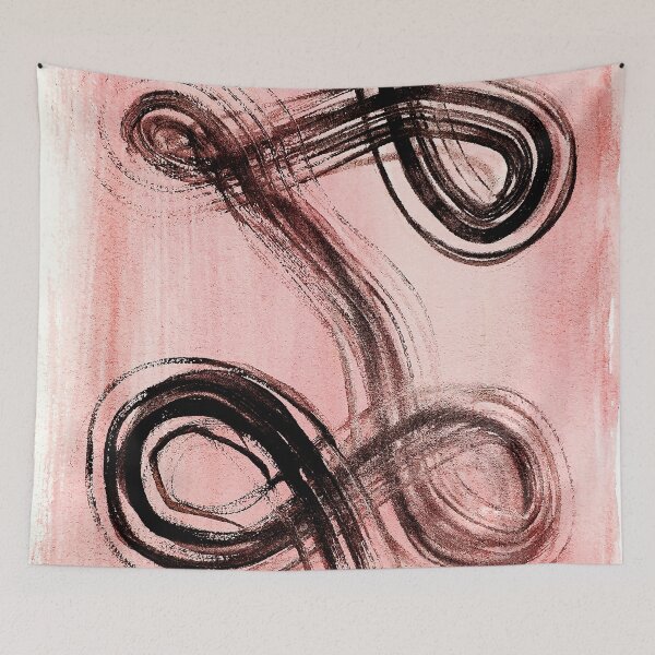 Item preview, Abstract lines on pink background designed and sold by quinnstyle.
