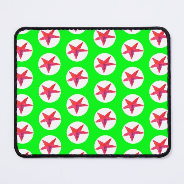 Item preview, Red star pattern on green (painted) designed and sold by lausn.