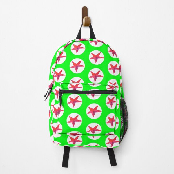 Item preview, Red star pattern on green (painted) designed and sold by lausn.