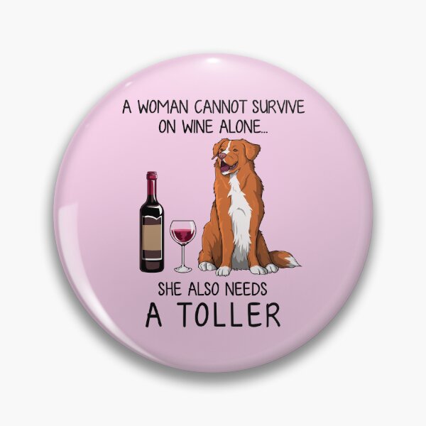 Item preview, Toller dog and wine Funny gift for dog mom designed and sold by TeeDoozy.