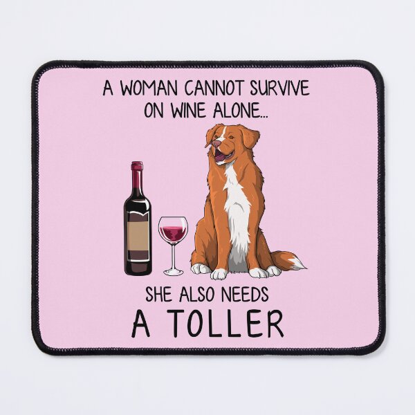 Item preview, Toller dog and wine Funny gift for dog mom designed and sold by TeeDoozy.