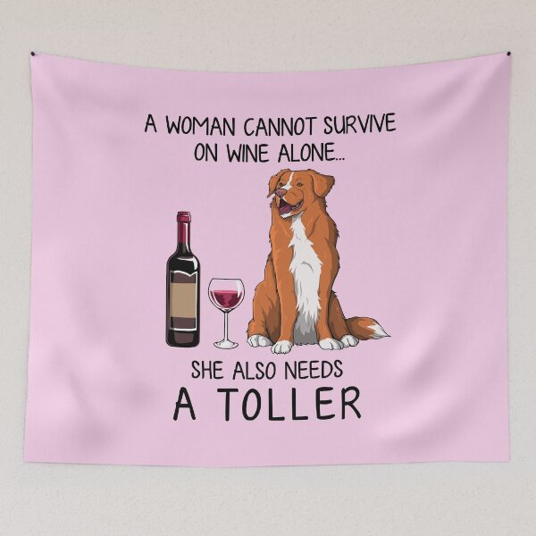 Item preview, Toller dog and wine Funny gift for dog mom designed and sold by TeeDoozy.