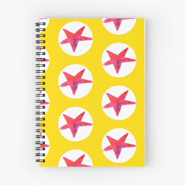 Item preview, Red star pattern on light orange (painted) designed and sold by lausn.