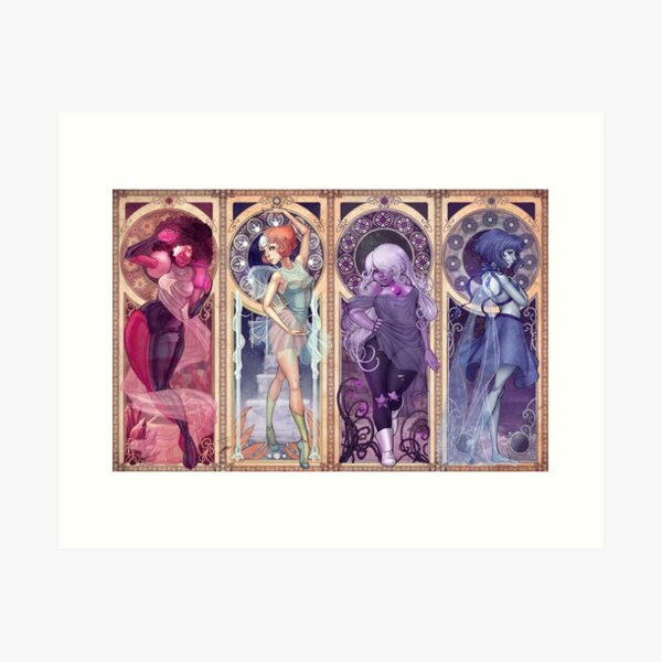 Art Nouveau Gems Art Print