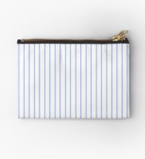 Alice Blue Pinstripe on White Zipper Pouch