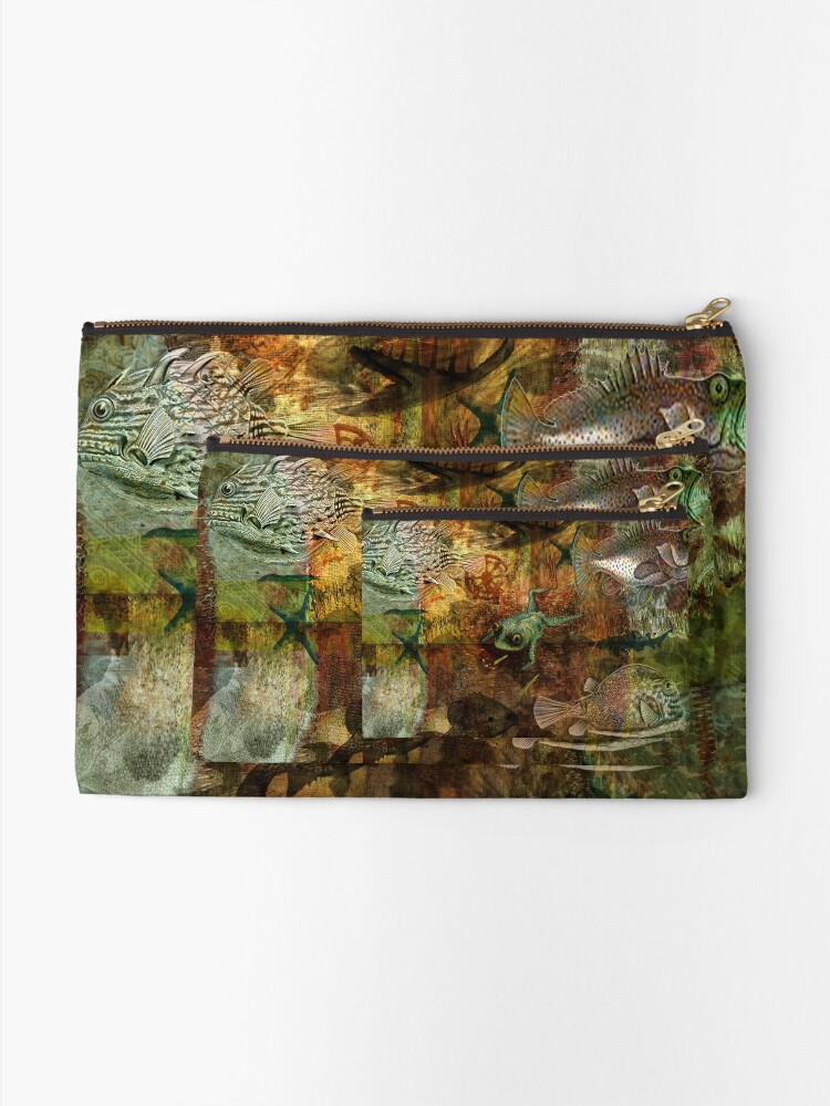 Alternate view of Swimming Against the Tide Zipper Pouch