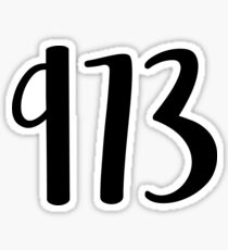 973 Area Code (Black) Sticker