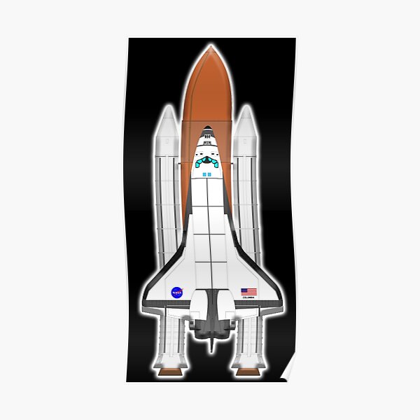 Space Shuttle Discovery. Space. Orbit. On Black. Poster