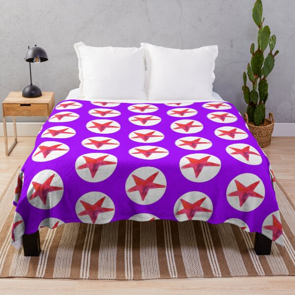 Item preview, Red star pattern on purple (painted) designed and sold by lausn.