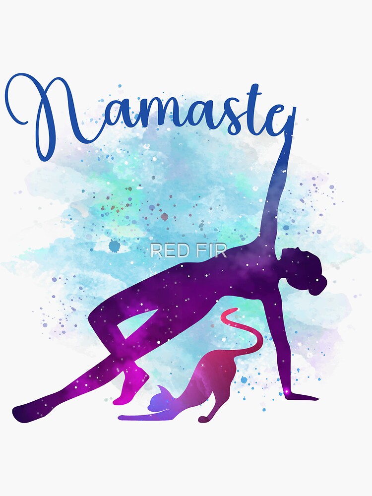 "Cute Namaste Cat In Yoga " Sticker by KHALID2000 Redbubble