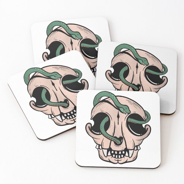 Item preview, cat skull and snake designed and sold by keyoveride.