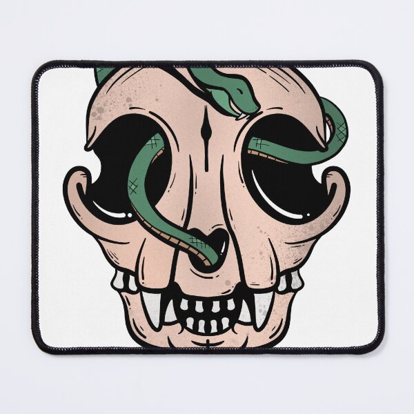 Item preview, cat skull and snake designed and sold by keyoveride.