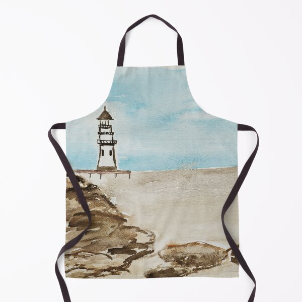 Item preview, Watercolor hand painted abstract sea and lighthouse designed and sold by quinnstyle.