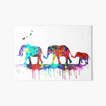 Family of Elephants Art Board Print