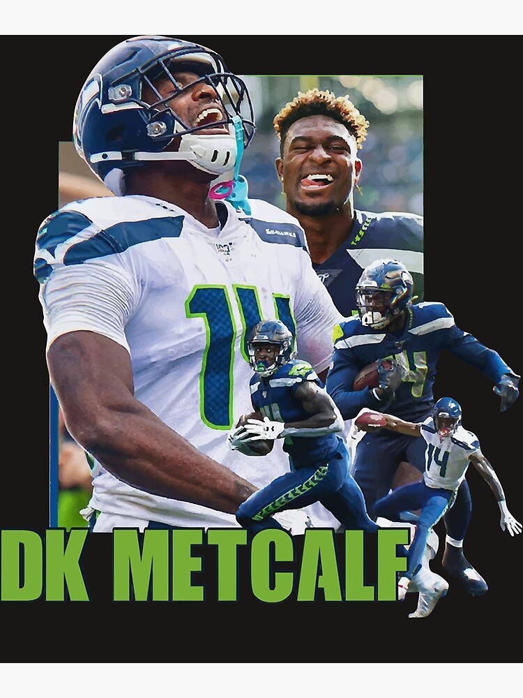 Metcalf With Seattle Seahawks Logo Is Wearing White Dress And Blue Helmet  HD DK Metcalf Wallpapers, HD Wallpapers