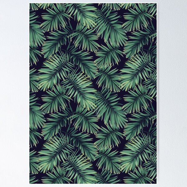 Green palm leaves Poster