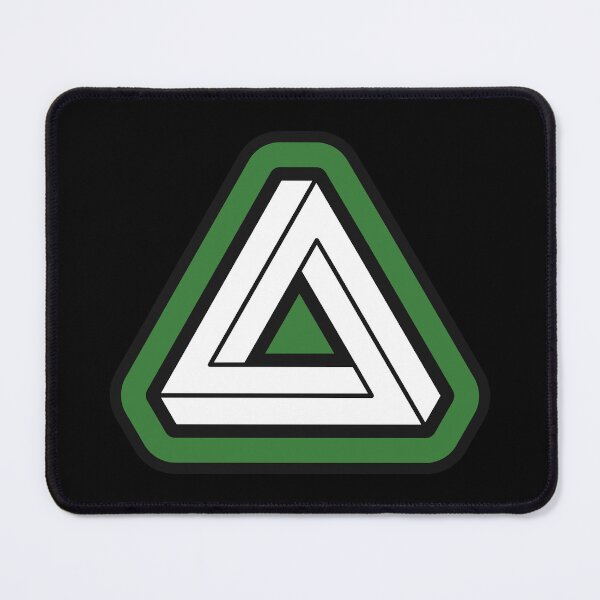 Item preview, Green Impossible Triangle Optical Illusion designed and sold by iscaStudioArt.