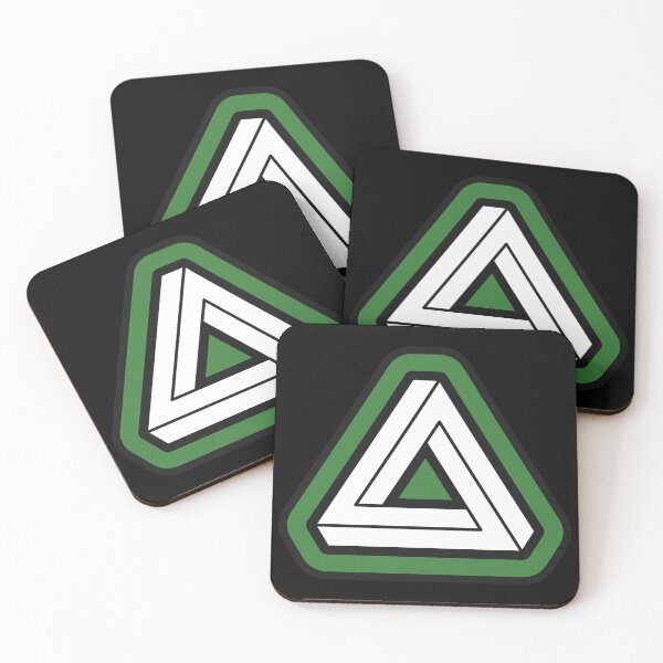 Item preview, Green Impossible Triangle Optical Illusion designed and sold by iscaStudioArt.